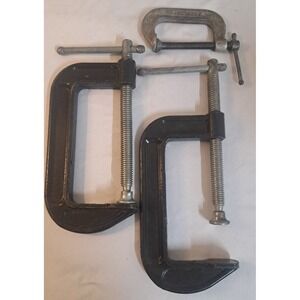 Pittsburgh 5" C-Clamp Set w/ Adjustable 2½" Clamp Heavy Duty Woodworking